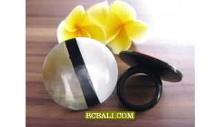 Balinese Seashells Finger Rings Resin Motif 